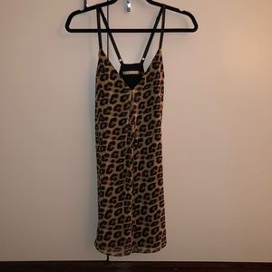 Alice & Olivia Cheetah Print Racer Back Mini Dress